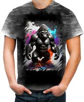 Camiseta Desgaste Gorila Furioso Força Feroz Zoo 6