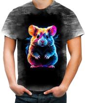 Camiseta Desgaste Hamster Neon Pet Estimação 15