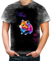 Camiseta Desgaste Hamster Neon Pet Estimação 17