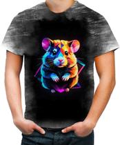 Camiseta Desgaste Hamster Neon Pet Estimação 2