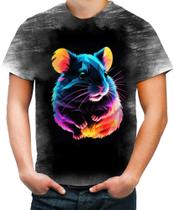 Camiseta Desgaste Hamster Neon Pet Estimação 24