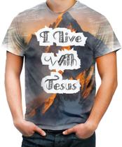 Camiseta Desgaste I live With Jesus Biblia Gospel 1 - Kasubeck Store