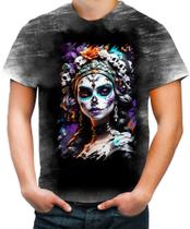 Camiseta Desgaste La Catrina Mexicana Dama Esqueleto 18