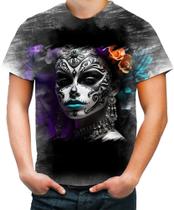 Camiseta Desgaste La Catrina Mexicana Dama Esqueleto 6 Camiseta Desgaste La Catrina Mexicana Dama Esqueleto 6