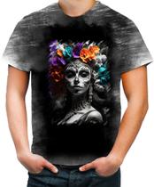 Camiseta Desgaste La Catrina Mexicana Dama Esqueleto 9