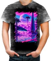 Camiseta Desgaste Landscape Futuro Vaporwave 10