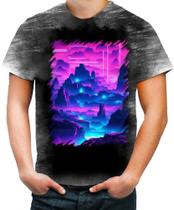 Camiseta Desgaste Landscape Futuro Vaporwave 4