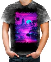 Camiseta Desgaste Landscape Futuro Vaporwave 8