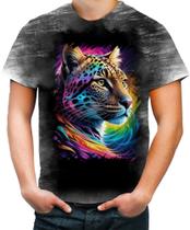 Camiseta Desgaste Leopardo Ondas Magnéticas Vibrante 10