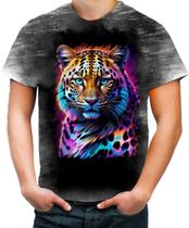 Camiseta Desgaste Leopardo Ondas Magnéticas Vibrante 12