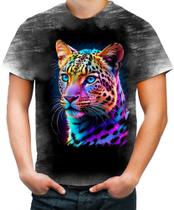 Camiseta Desgaste Leopardo Ondas Magnéticas Vibrante 14