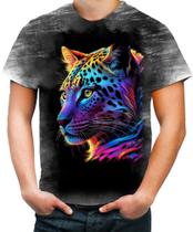 Camiseta Desgaste Leopardo Ondas Magnéticas Vibrante 15