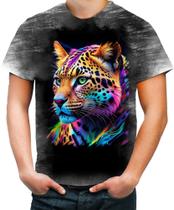 Camiseta Desgaste Leopardo Ondas Magnéticas Vibrante 9