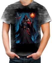 Camiseta Desgaste Lich Ancião Desenhado Magia 12