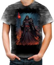 Camiseta Desgaste Lich Ancião Desenhado Magia 5