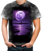 Camiseta Desgaste Lua Púrpura Luar Roxo Moon Lunar 11