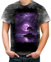 Camiseta Desgaste Lua Púrpura Luar Roxo Moon Lunar 2