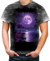 Camiseta Desgaste Lua Púrpura Luar Roxo Moon Lunar 3