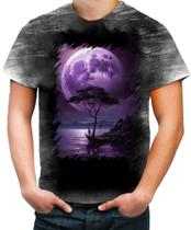 Camiseta Desgaste Lua Púrpura Luar Roxo Moon Lunar 4