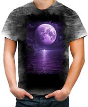 Camiseta Desgaste Lua Púrpura Luar Roxo Moon Lunar 6 - Kasubeck Store