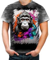 Camiseta Desgaste Macaco Monkey Ilustrado Vetor 3 Camiseta Desgaste Macaco Monkey Ilustrado Vetor 3