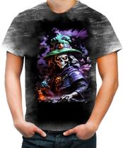 Camiseta Desgaste Mago da Morte Trevas Magia 7 Camiseta Desgaste Mago da Morte Trevas Magia 7