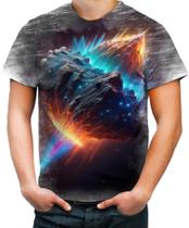 Camiseta Desgaste Meteoro Neon Espaço Estrelas Cometa 3