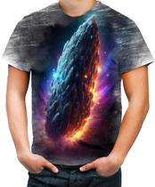 Camiseta Desgaste Meteoro Neon Espaço Estrelas Cometa 4