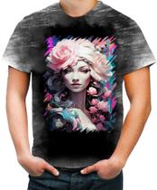 Camiseta Desgaste Mulher de Rosas Paixão 13 Camiseta Desgaste Mulher de Rosas Paixão 13