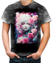 Camiseta Desgaste Mulher de Rosas Paixão 2