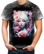 Camiseta Desgaste Mulher de Rosas Paixão 3