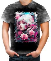 Camiseta Desgaste Mulher de Rosas Paixão 9