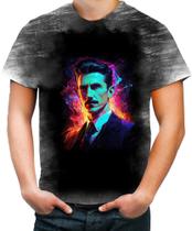 Camiseta Desgaste Nikola Tesla Físico Inventor Eletrecidade 1