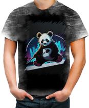 Camiseta Desgaste Panda Com Roupa Estilosa 2