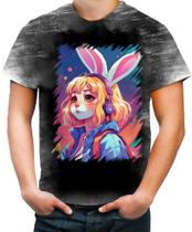 Camiseta Desgaste Páscoa Coelhinha Traços Vaporwave 7