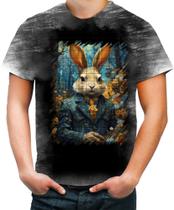 Camiseta Desgaste Páscoa Coelhinho Traços Van Gogh 8 Camiseta Desgaste Páscoa Coelhinho Traços Van Gogh 8