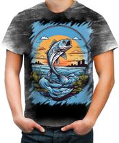 Camiseta Desgaste Pesca Esportiva Peixes Azul Paz 3