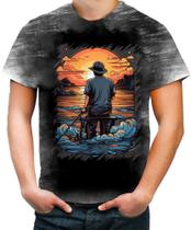 Camiseta Desgaste Pesca Esportiva Pôr do Sol Peixes 11 - Kasubeck Store