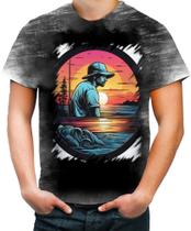 Camiseta Desgaste Pesca Esportiva Pôr do Sol Peixes 13 Camiseta Desgaste Pesca Esportiva Pôr do Sol Peixes 13