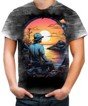 Camiseta Desgaste Pesca Esportiva Pôr do Sol Peixes 18 - Kasubeck Store