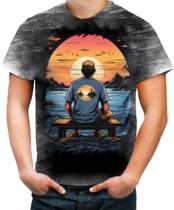 Camiseta Desgaste Pesca Esportiva Pôr do Sol Peixes 19 - Kasubeck Store