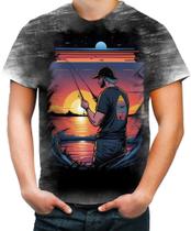 Camiseta Desgaste Pesca Esportiva Pôr do Sol Peixes 22