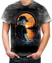 Camiseta Desgaste Pesca Esportiva Pôr do Sol Peixes 23