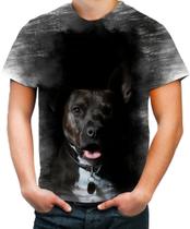 Camiseta Desgaste Pitbull Amável Forte Força Cachorro Dog 1