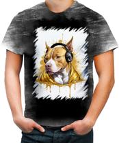 Camiseta Desgaste Pitbull com Headphones 1