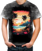 Camiseta Desgaste Praia Paradisíaca Vintage 11