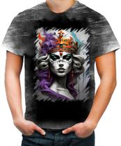 Camiseta Desgaste Rainha Mexicana Dama Esqueleto 1