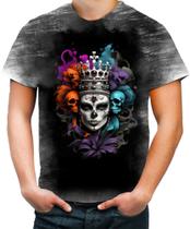 Camiseta Desgaste Rainha Mexicana Dama Esqueleto 5