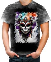 Camiseta Desgaste Rainha Mexicana Dama Esqueleto 6