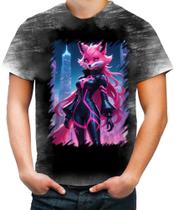 Camiseta Desgaste Raposa Humanóide Vaporwave 9